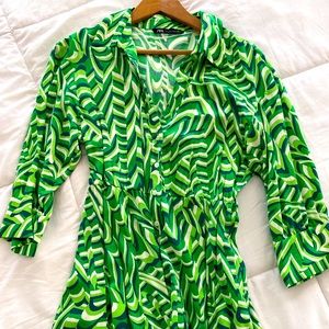 ❗️NWOT❗️Zara Summer Printed Green Dress
